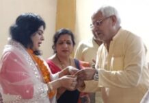 समाज सेविका आभा बंसल का जन्म दिन मंदिर कमेटी पदाधिकारियों ने मंदिर में मनाया, काटा केक